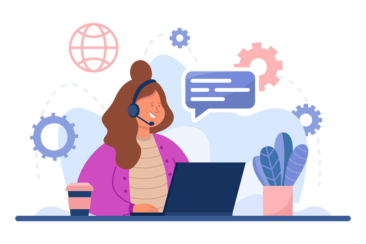 call center manager taking calls